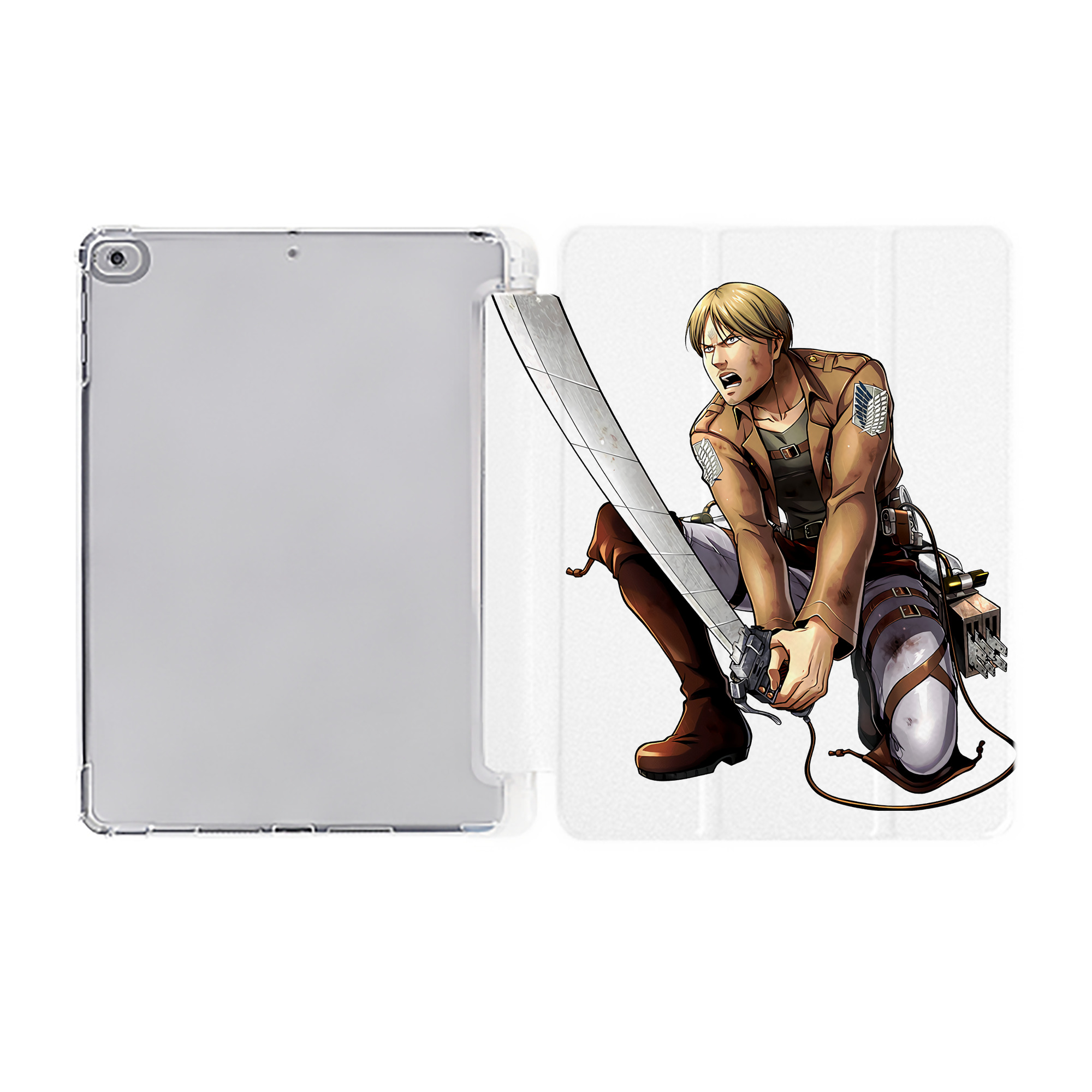 （画像用） 進撃の巨人 ミケ·ザカリアス Attack on Titan Mike Zakarius IPad ケース ペン収納付き 三つ折りスタンド PUレザー×シリコン 対応機種9.5/10.5/10.9インチ
